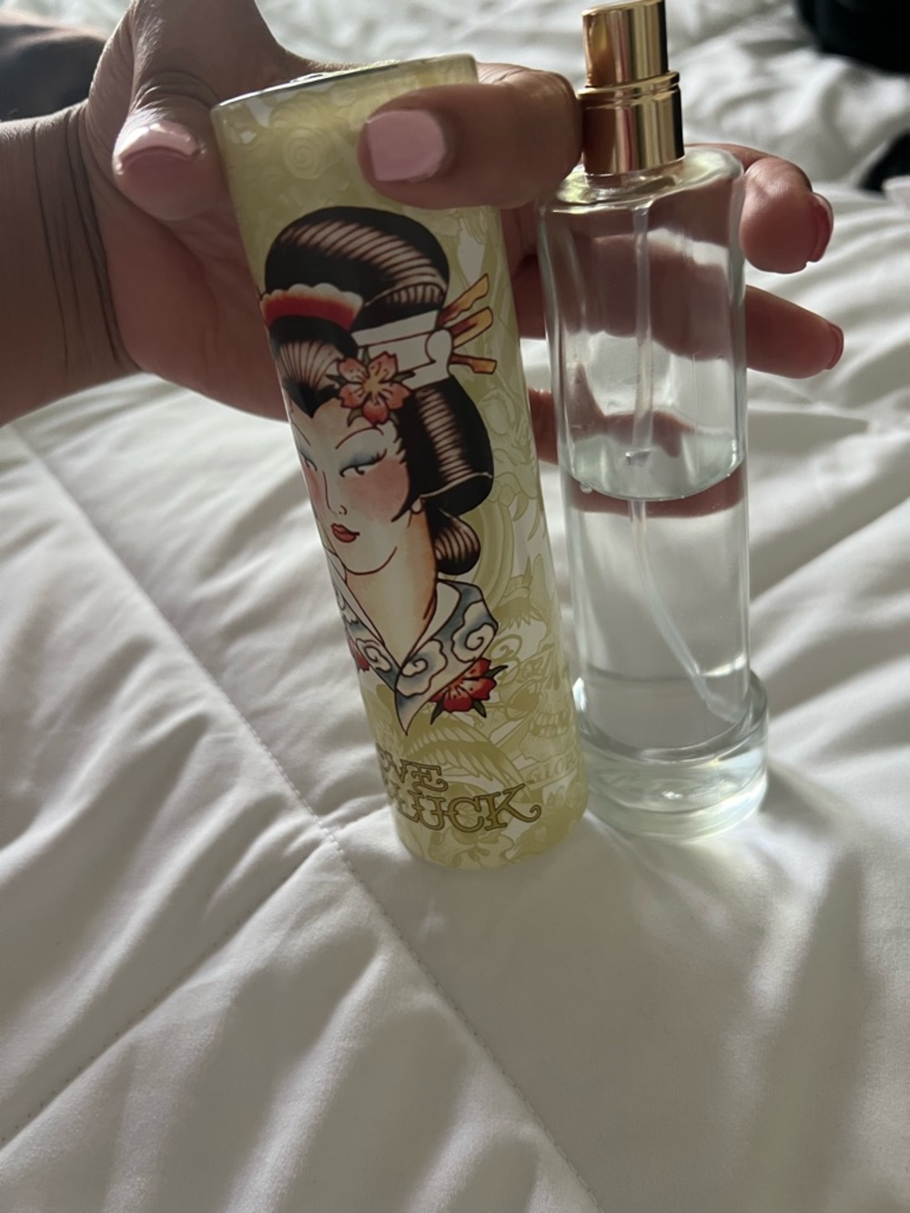 Ed Hardy Yellow Floral Geisha Cosmetic Tube